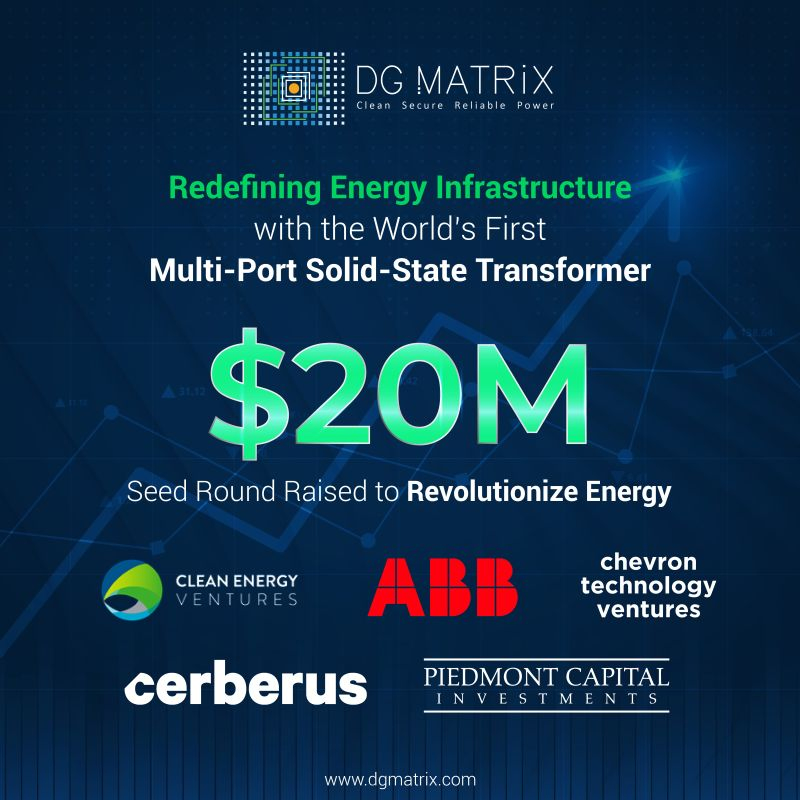DG Matrix Raises $20 Million to Revolutionize Global Energy Infrastructure with the World’s First Multi-Port Solid-State Transformer