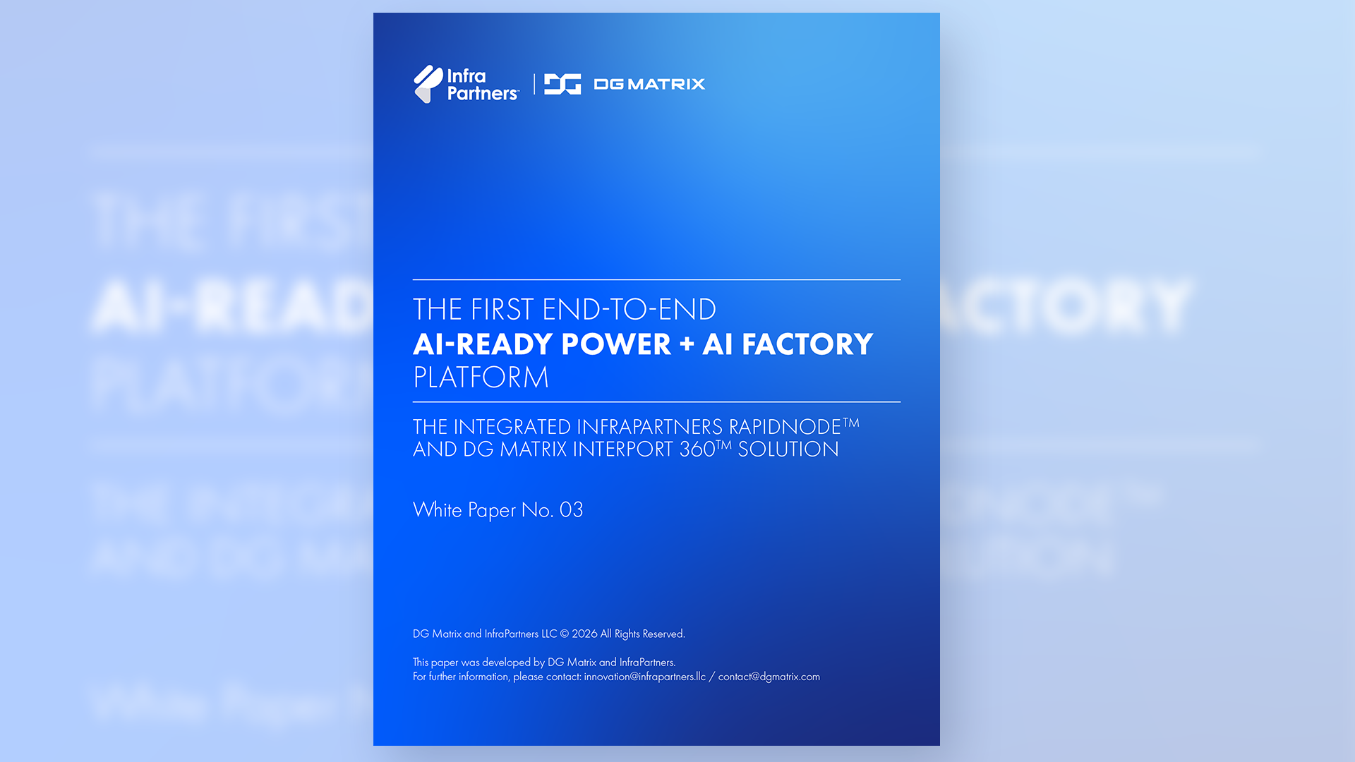 THE FIRST END-TO-END AI-READY POWER + AI FACTORY PLATFORM