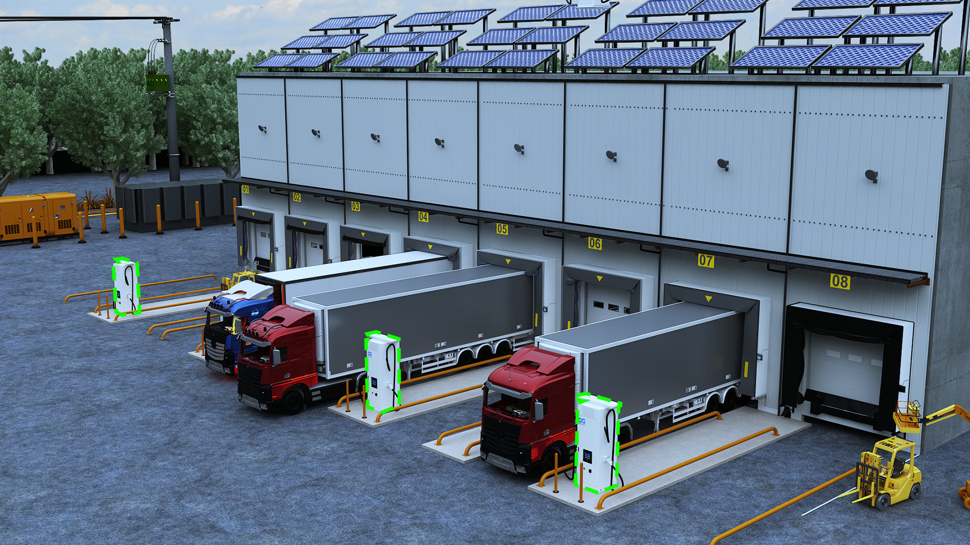 SST Interport EV charging station powered by microgrid infrastructure