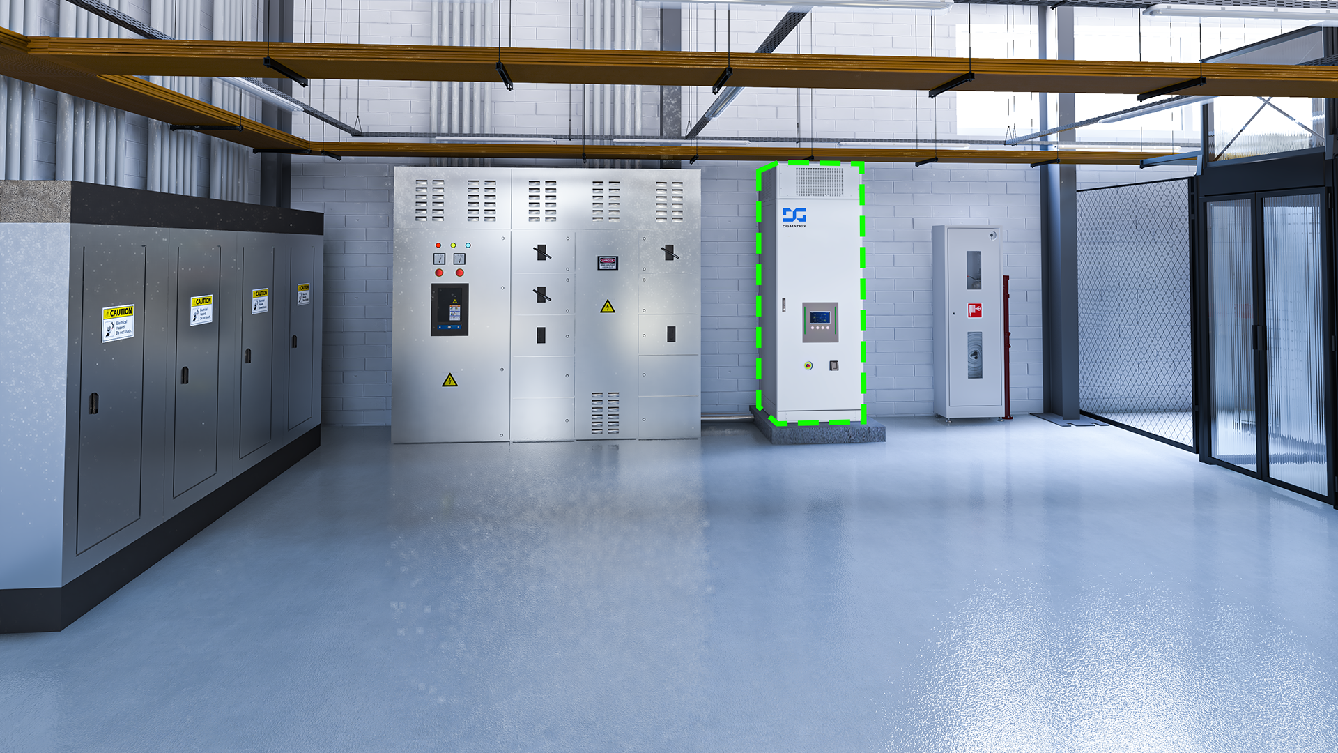 Grid electrical room for logistics and warehousing hubs